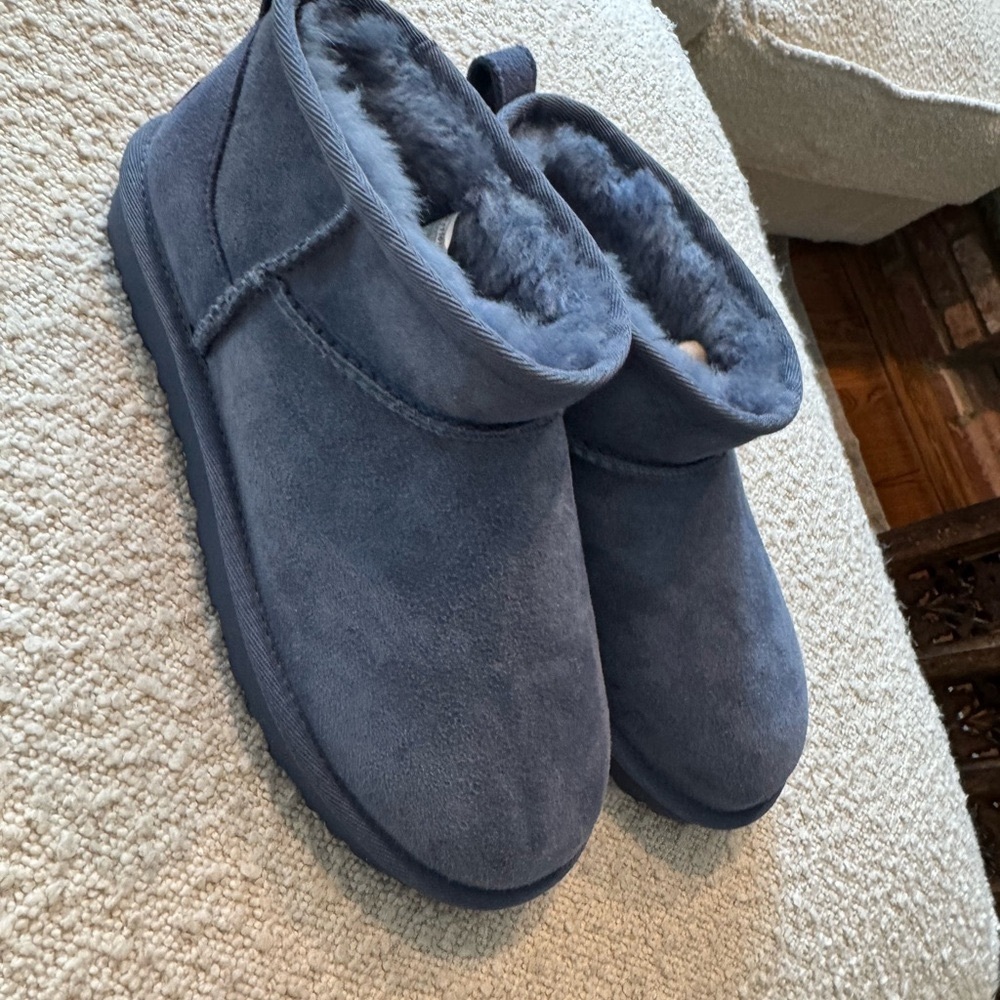 ✨NEW WITHOUT BOX UGG Women's Blue Ultra Mini Ankle Boots